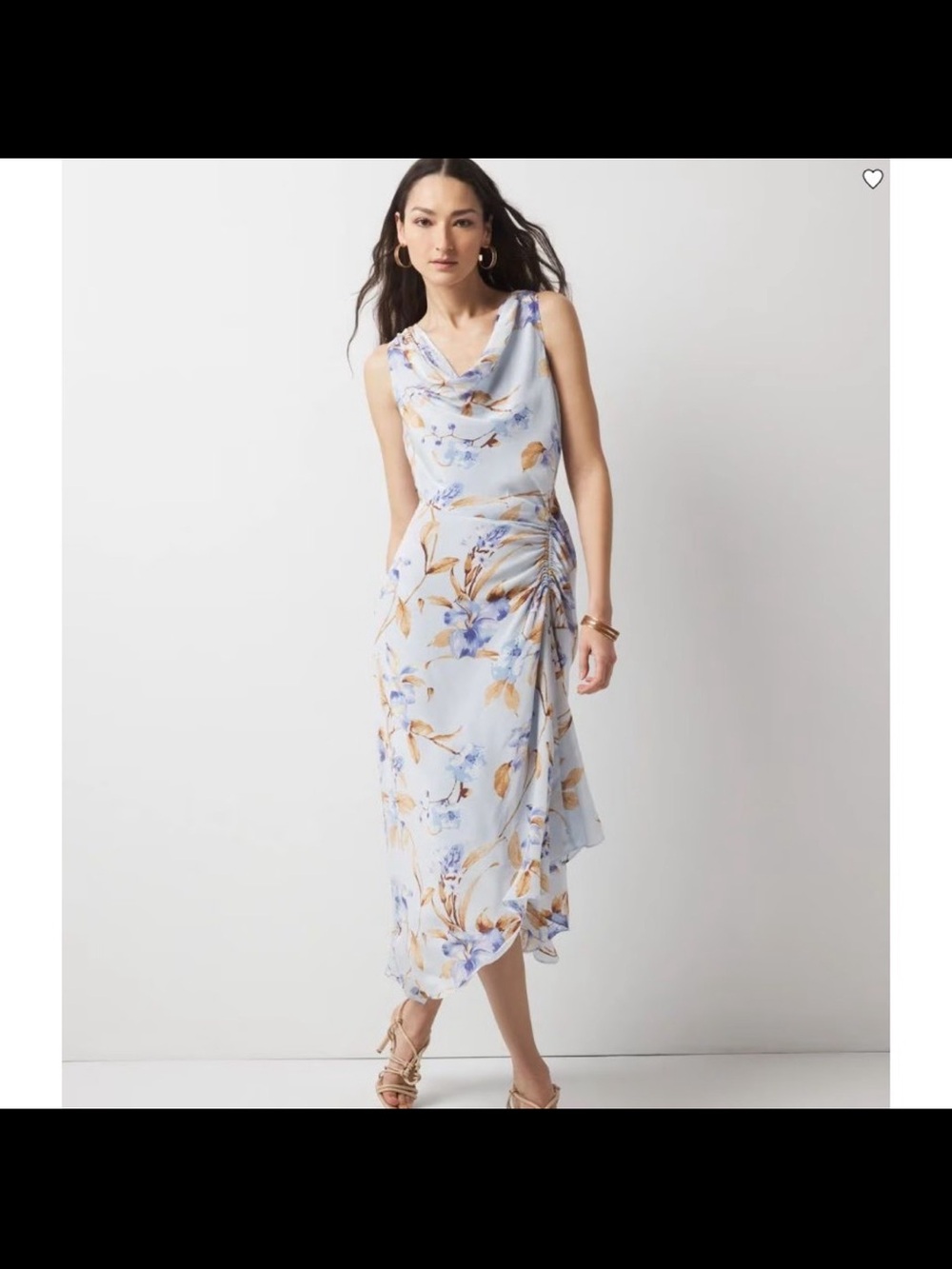 White House Black Market Cowl ruched midi